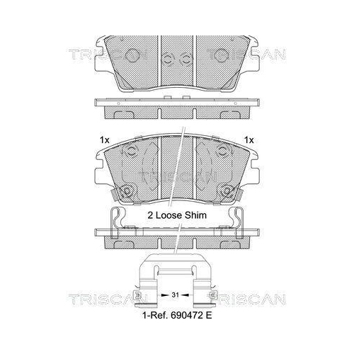 TRISCAN Bremsbelagsatz, Scheibenbremse