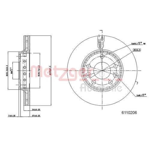 METZGER Bremsscheibe GREENPARTS