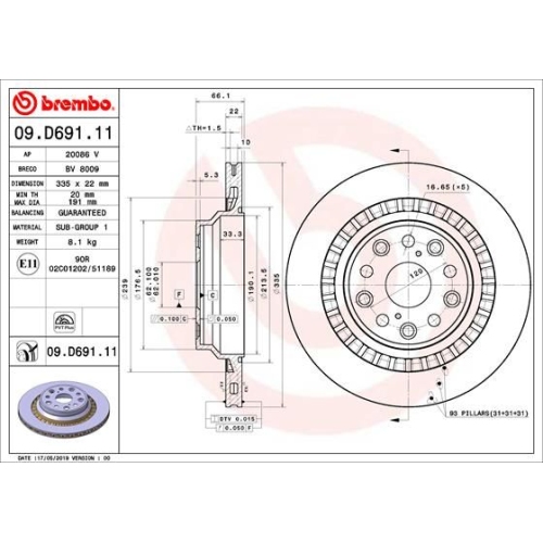 BREMBO Bremsscheibe PRIME LINE - UV Coated