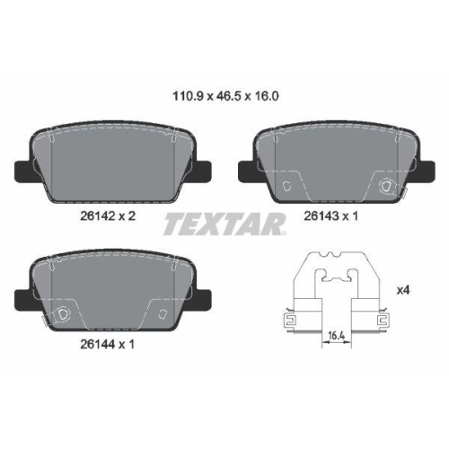 TEXTAR Bremsbelagsatz, Scheibenbremse Q+