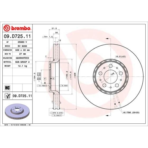 BREMBO Bremsscheibe PRIME LINE - UV Coated