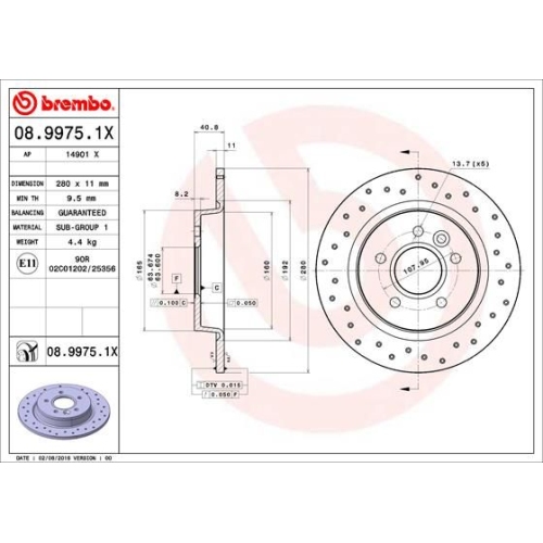 BREMBO Bremsscheibe XTRA LINE - Xtra