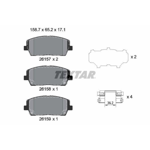 TEXTAR Bremsbelagsatz, Scheibenbremse Q+