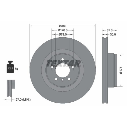 TEXTAR Bremsscheibe PRO