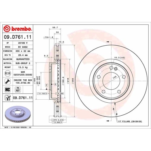 BREMBO Bremsscheibe PRIME LINE - UV Coated