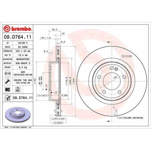 BREMBO Bremsscheibe PRIME LINE - UV Coated