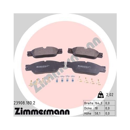 ZIMMERMANN Bremsbelagsatz, Scheibenbremse