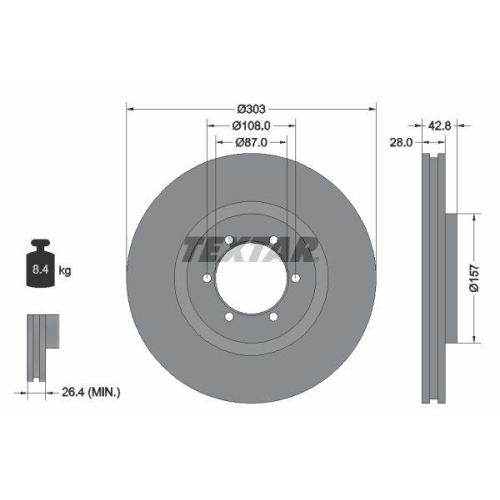 TEXTAR Bremsscheibe PRO