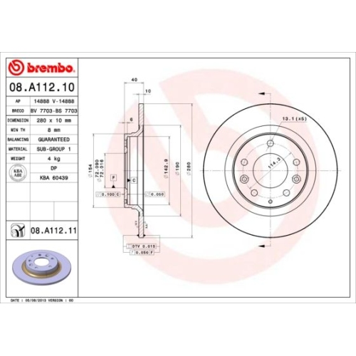 BREMBO Bremsscheibe PRIME LINE - UV Coated