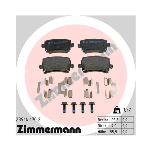 ZIMMERMANN Bremsbelagsatz, Scheibenbremse