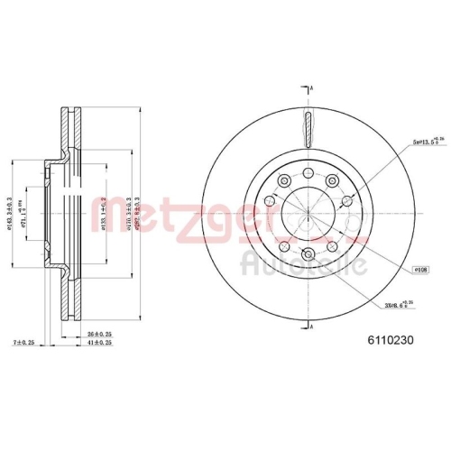 METZGER Bremsscheibe GREENPARTS