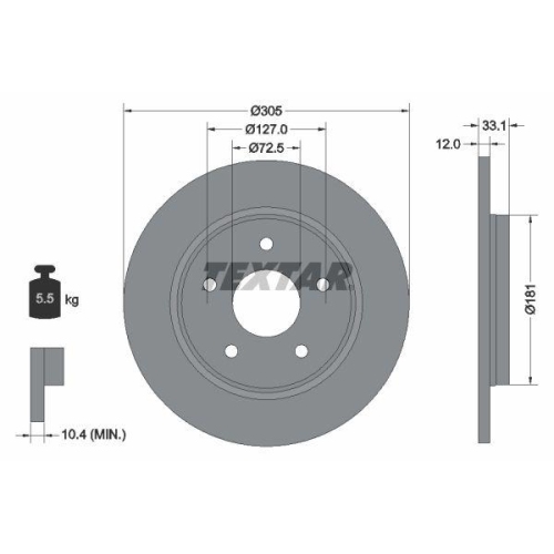 TEXTAR Bremsscheibe PRO+