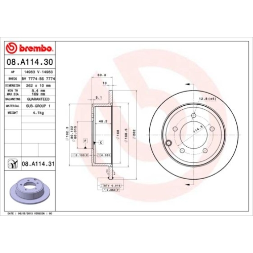 BREMBO Bremsscheibe PRIME LINE - UV Coated