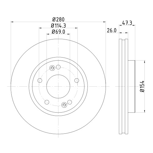 HELLA PAGID Bremsscheibe PRO High Carbon