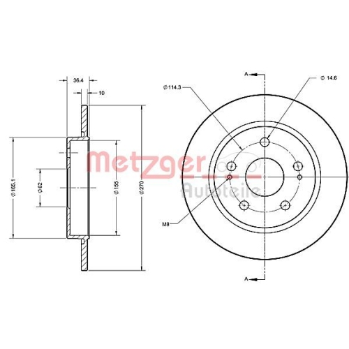 METZGER Bremsscheibe GREENPARTS