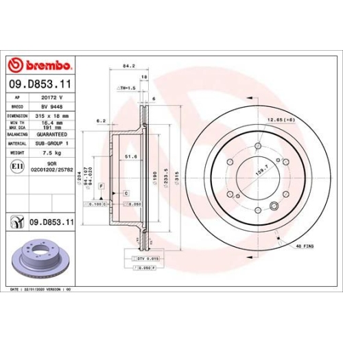 BREMBO Bremsscheibe PRIME LINE - UV Coated