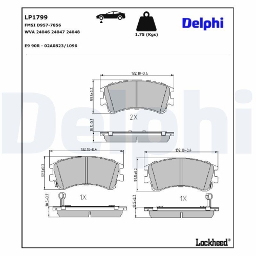 DELPHI Bremsbelagsatz, Scheibenbremse