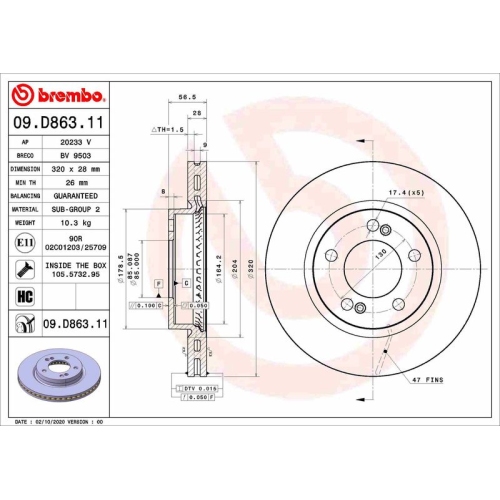 BREMBO Bremsscheibe PRIME LINE - UV Coated