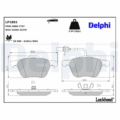DELPHI Bremsbelagsatz, Scheibenbremse