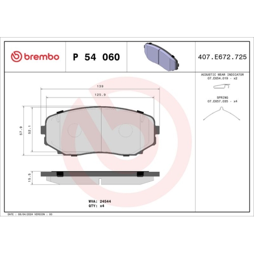 BREMBO Bremsbelagsatz, Scheibenbremse PRIME LINE