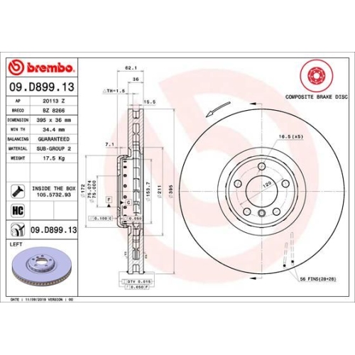 BREMBO Bremsscheibe PRIME LINE - Composite