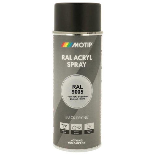 MOTIP RAL-Lack RAL 9005 tiefschwarz seidenmatt 400 ml