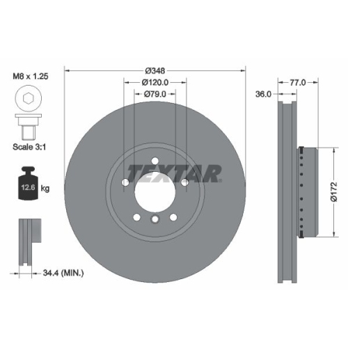 TEXTAR Bremsscheibe PRO+