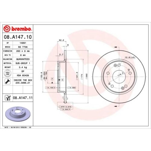 BREMBO Bremsscheibe PRIME LINE - UV Coated