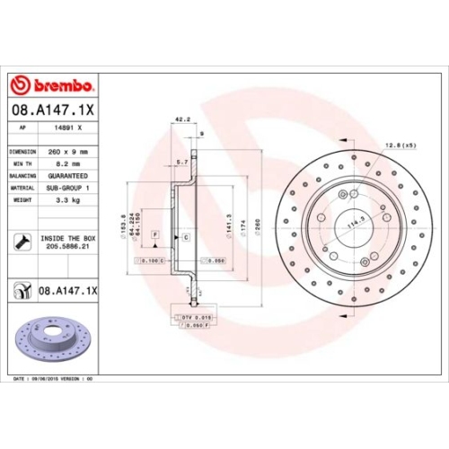 BREMBO Bremsscheibe XTRA LINE - Xtra