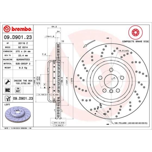 BREMBO Bremsscheibe PRIME LINE - Composite