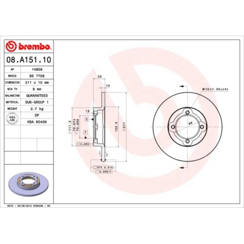 BREMBO Bremsscheibe PRIME LINE