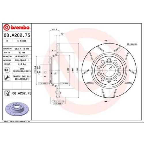 BREMBO Bremsscheibe XTRA LINE - Max