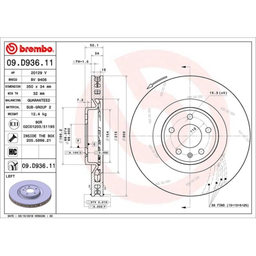 BREMBO Bremsscheibe PRIME LINE - UV Coated