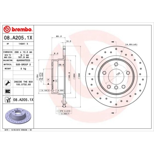 BREMBO Bremsscheibe XTRA LINE - Xtra