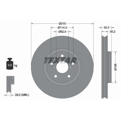 TEXTAR Bremsscheibe PRO