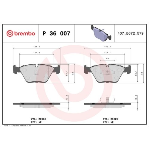 BREMBO Bremsbelagsatz, Scheibenbremse PRIME LINE