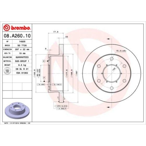 BREMBO Bremsscheibe PRIME LINE