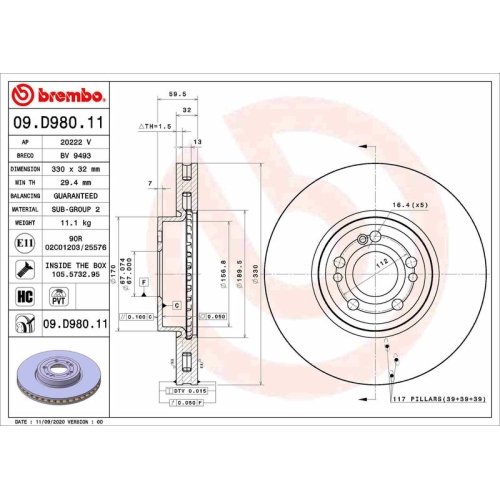 BREMBO Bremsscheibe PRIME LINE - UV Coated