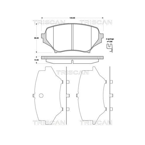 TRISCAN Bremsbelagsatz, Scheibenbremse