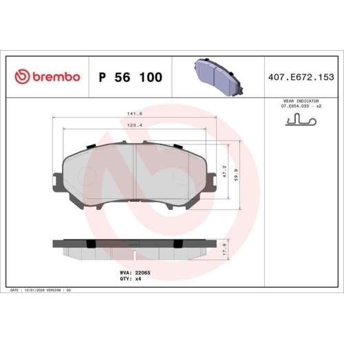 BREMBO Bremsbelagsatz, Scheibenbremse PRIME LINE