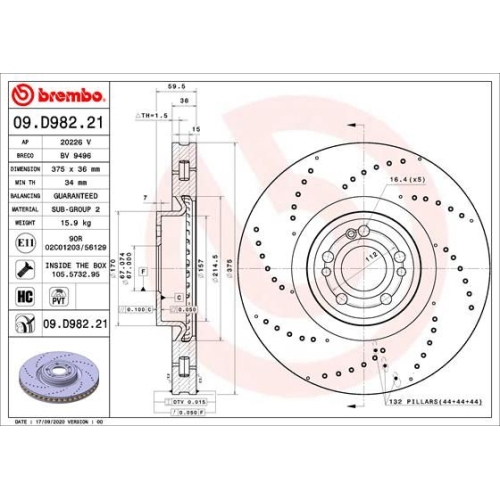 BREMBO Bremsscheibe PRIME LINE - UV Coated