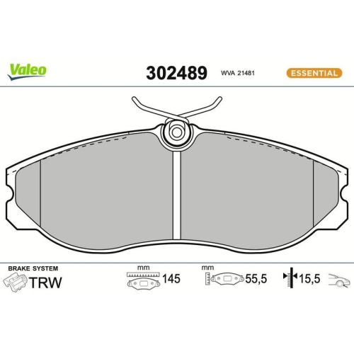 VALEO Bremsbelagsatz, Scheibenbremse ESSENTIAL