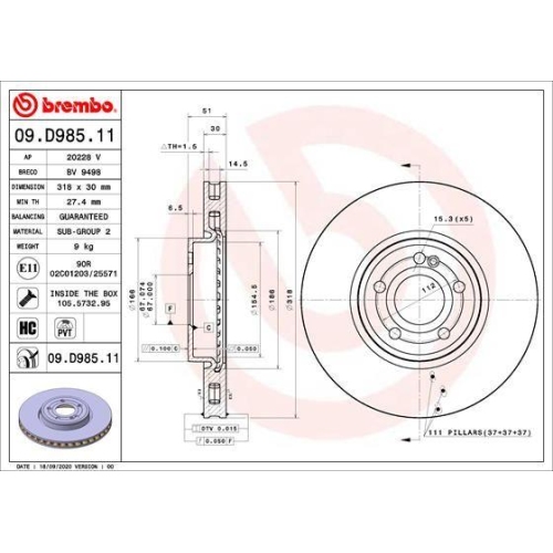 BREMBO Bremsscheibe PRIME LINE - UV Coated