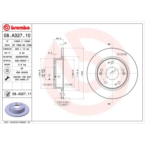 BREMBO Bremsscheibe PRIME LINE - UV Coated