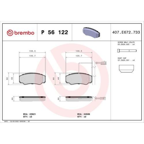 BREMBO Bremsbelagsatz, Scheibenbremse PRIME LINE