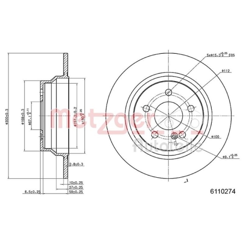 METZGER Bremsscheibe GREENPARTS