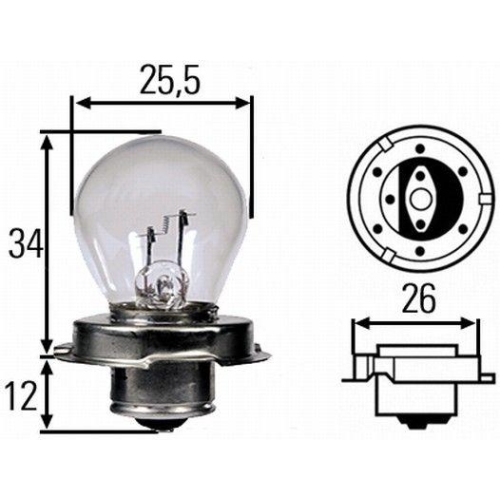 HELLA Glühlampe, Hauptscheinwerfer STANDARD