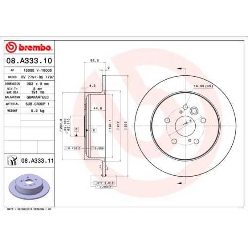 BREMBO Bremsscheibe PRIME LINE - UV Coated