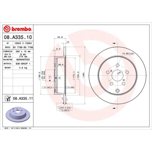 BREMBO Bremsscheibe PRIME LINE - UV Coated