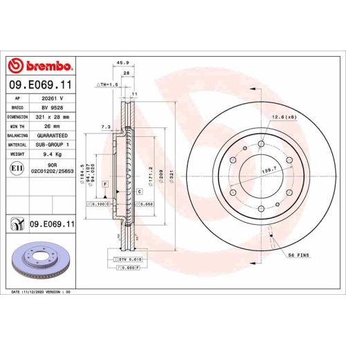 BREMBO Bremsscheibe PRIME LINE - UV Coated